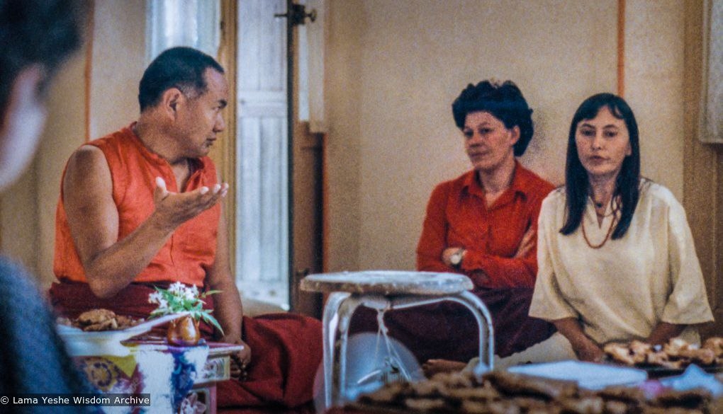 Eléa Rédel with Lama Yéshé in the 80s